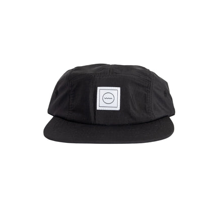 Nylon Waterproof Five-Panel Hat in Black