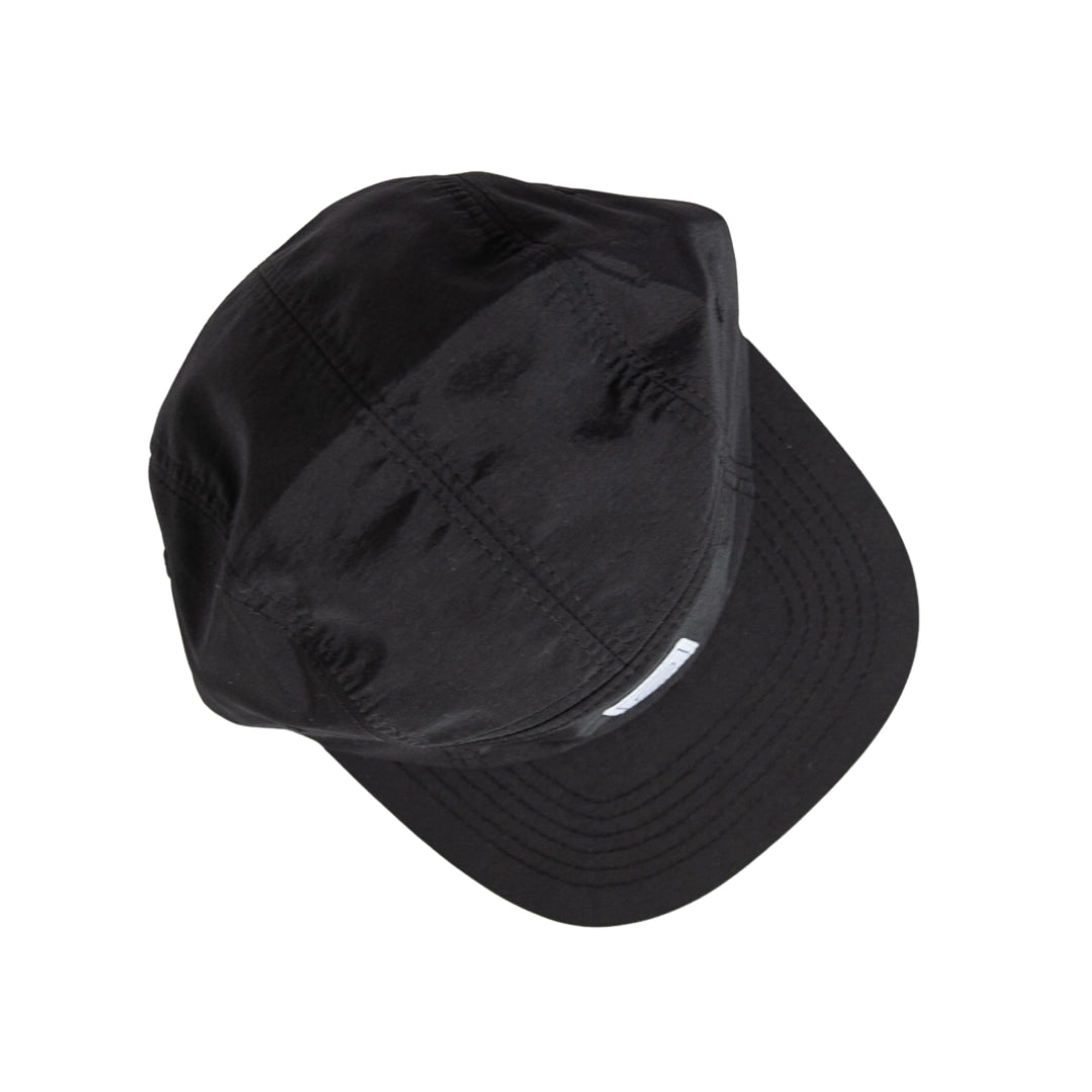 Nylon Waterproof Five-Panel Hat in Black